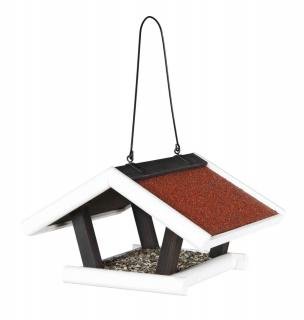 Hranitor Exterior, Suspendat, Tip Casuta, Lemn, 30x18x28 cm, Negru Alb, 55804