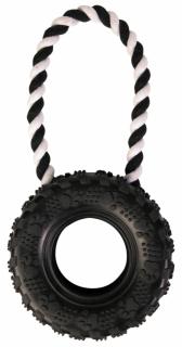 Jucarie Pentru Caini, Anvelopa Pe Sfoara, 15 cm 31 cm, Lime, 33702
