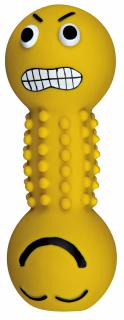 Jucarie Pentru Caini, Gantera Smiley, Latex, Cu Sunet, 19 cm, Diverse Culori, 35251t