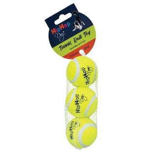 Jucarie Pentru Caini, HipHop, Minge Tenis, 3 buc, 5 cm, Galben, A16361