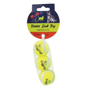 Jucarie Pentru Pisici, HipHop, Minge Tenis, 3 buc, 4 cm, Galben, A16360