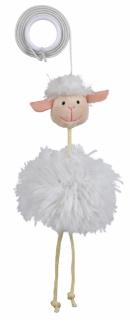 Jucarie Pentru Pisici, Oaie Pe Banda Elastica, Cu Sunet, 20 cm 45560t