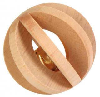 Jucarie Pentru Rozatoare, Minge Lemn Cu Clopotel, 6 cm, 6187t