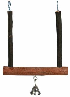 Leagan Trapez Pentru Pasari, Lemn De Scoarta, 12X15 cm, 5831t