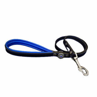 Lesa Bijou, Piele Naturala, 110 cm 2 cm, Negru Albastru