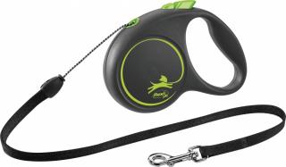 Lesa Flexi Black Design, Snur, S: 5 m 12 kg, Verde, 12254