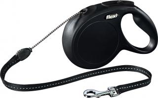 Lesa Flexi Classic, Snur, M: 8 m 20 kg, Negru, 11811