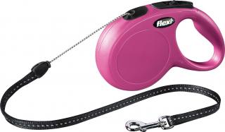 Lesa Flexi Classic, Snur, S: 8 m 12 kg, Roz, 11806