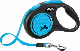 Lesa Flexi Neon, Banda, S: 5 m 15 kg, Albastru Neon, 209312