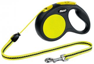 Lesa Flexi Neon, Snur, M: 5 m 20 kg, Negru Galben Neon, 20912
