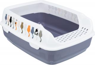 Litiera Delio, Cu Rama, 38 x 20 x 50 cm, Gri  Alb, 40397
