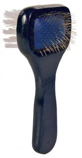 Perie Tesala Dubla Soft, Maner Lemn Peri Metalici Si Sintetici, 6x13 cm, 2359