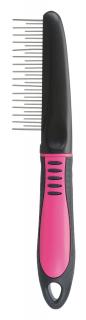 Pieptene Descalcitor Cu Dinti Alternanti, 22 cm, Roz Negru, 23121