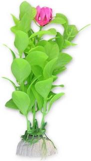 Planta Artificiala Pentru Acvariu, 10 cm, Verde Cu Roz, 1B29