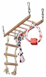 Pod Suspendat Pentru Rozatoare, Cu Jucarii, Lemn, 29x25x9 cm, 6274t