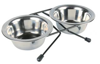 Set 2 Castroane Inox Cu Suport Metalic, 2x0.2 l 11 cm 24x6x14 cm, 24830