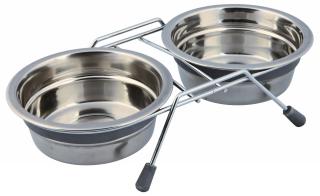 Set 2 Castroane Inox Cu Suport Metalic, 2x0.45 l 13 cm 27x6x15 cm, 25231