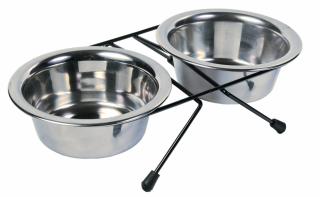 Set 2 Castroane Inox Cu Suport Metalic, 2x0.45 l  13 cm 28x6x15 cm, 24831