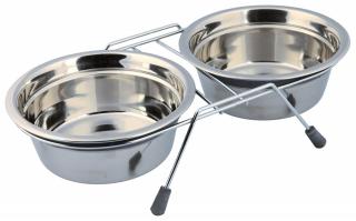 Set 2 Castroane Inox Cu Suport Metalic, 2x0.9 l  16 cm 35x8x19 cm, 25232
