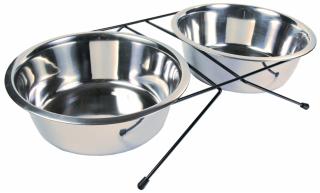 Set 2 Castroane Inox Cu Suport Metalic, 2x2.8 l  24 cm 52x11x30 cm, 24834