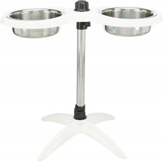 Stativ Reglabil Cu 2 Castroane Inox, 2x1.6 l 21cm, Alb, 25006