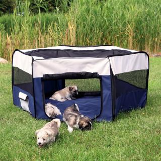 Tarc Kennel Nylon 130x55 cm Albastru Gri 64054