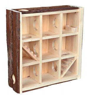 Turn De Joaca Pentru Rozatoare, Cu Camere, Lemn, 30x30x10 cm, 61709t