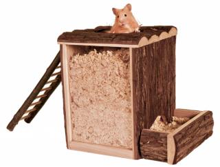 Turn De Joaca Si Vizuina Pentru Hamsteri, Lemn, 25x24x20 cm, 62002t