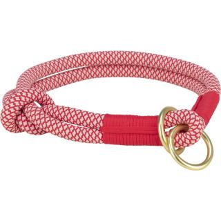 Zgarda Coarda Soft, Semistrangulanta, S-M: 40 cm   10 mm, Rosu Crem, 1984503