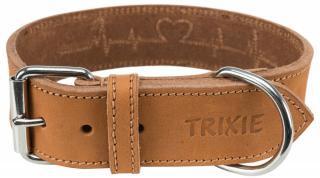 Zgarda Piele Rustic Heartbeat, L-XL: 55-65 cm   40mm, Maro, 19017
