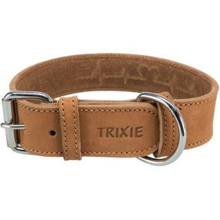 Zgarda Piele Rustic Heartbeat, S-M: 34-40 cm   30 mm, Maro, 19014