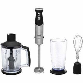 Blender de mana Princess 221221, 1000 W, Design ergonomic, Accesorii Tel, Tocator,  Bol 1.25 l, Functie Turbo, Negru