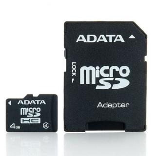 Card de memorie Adata microSDHC AUSDH4GCL4-RA1, 4GB + adaptor SD