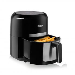 Friteuza Digitala cu aer cald Princess 183008, 1300W, 3.8L, 80 - 200   C, temporizator, functii prajire, coacere, reincalzire, Negru