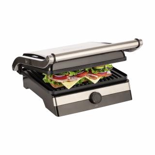 Gratar electric STARCREST SGR-2923, 2000 W, Placi Grill, Deschidere 180  , Suprafata gatire 29 x 23 cm, Termostat Reglabil, Inox   Negru