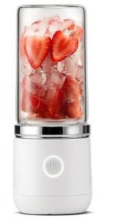 Mini Blender Portabil STARCREST SB-GN04WH,  Multifunctional, Auto-curatare, Capacitate 380ml, 4 Lame 3D, Putere 18.000 rpm, Alb