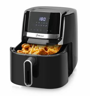 RESIGILAT - Friteuza cu aer cald STARCREST SFR-6250BK, 1600 W, 6.5 Litri, Termostat 80 - 200   C, 10 programe predefinite, Negru