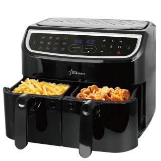 RESIGILAT - Friteuza cu aer cald STARCREST SFR-9024BK, 2400 W, Cos Dublu, 9 litri, Termostat 80 - 200   C, 12 programe, Negru