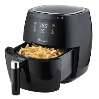 RESIGILAT - Friteuza digitala fara ulei XL STARCREST SFR-3500, 1500 W, Cos 3.5 litri, Termostat 80 - 200   C, 8 programe predefinite, Negru