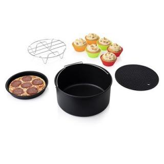 Set accesorii pentru friteuze cu aer cald Princess 182012, 10 accesorii, compatibile cu modelele de 5.2 L, Negru