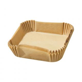 Set hartie de copt pentru friteuza cu aer cald, 50 bucati,  Unica folosinta, 20 cm, Maro