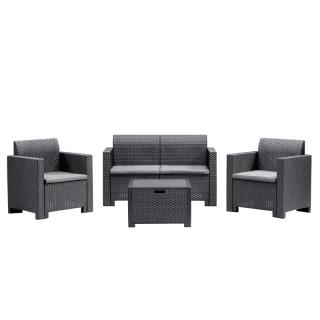 Set mobilier gradina 4 persoane Bica Nebraska 2 grafit