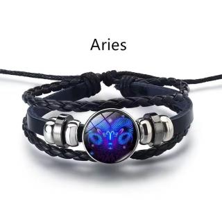 Bratara manifestarii pentru calm si noroc alunga negativitatea cu semne zodiacale este reglabila si unisex, Berbec