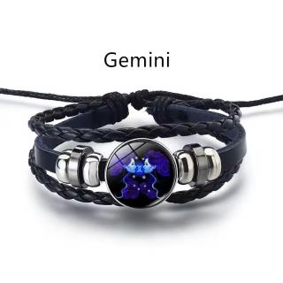 Bratara manifestarii pentru calm si noroc alunga negativitatea cu semne zodiacale este reglabila si unisex, Gemeni