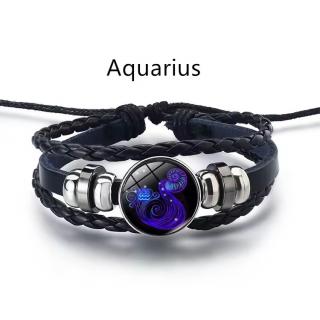 Bratara manifestarii pentru calm si noroc alunga negativitatea cu semne zodiacale este reglabila si unisex, Varsator