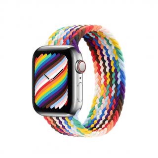 Curea impletita curcubeu smartwatch Apple Watch 38-40-41 mm Pride, multicolor