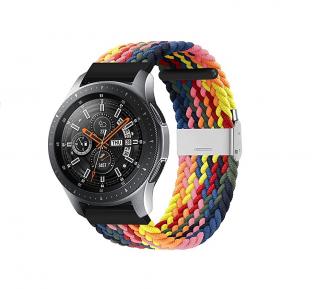 Curea impletita curcubeu smartwatch Huawei GT2 46mm 22 mm Pride, multicolor