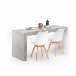 Birou, 180 cm, melaminat-laminat, beton gri, cu un singur picior, sistem de montare pe perete - EVOLUTION