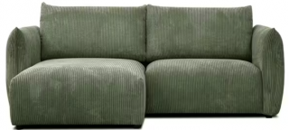 Canapea 3 locuri cu sezlong, verde olive - FARIDO