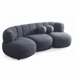 Canapea, 3 locuri, textil boucle gri - DESIRE